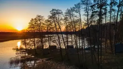 Zachód słońca nad jeziorem Kisajno, Zimny Kąt