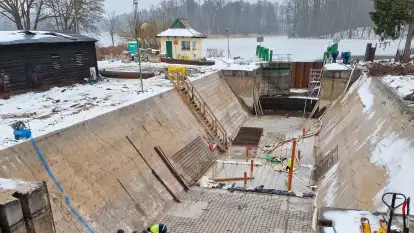 Remont śluzy Guzianka I, marzec 2023