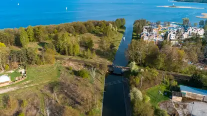 Kanał Niegociński na zdjęciach z drona, maj 2023 r.