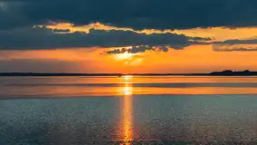 Zachód słońca, jezioro Dargin i wyspa Poganckie Kępy - zdjęcie 15