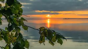 Zachód słońca, jezioro Dargin i wyspa Poganckie Kępy - zdjęcie 25
