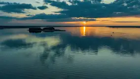 Zachód słońca, jezioro Dargin i wyspa Poganckie Kępy - zdjęcie 20