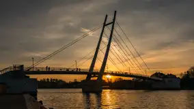 Zachód słońca w Mikołajkach, luty 2024 r. - zdjęcie 1