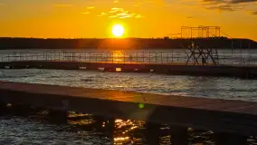 Zachód słońca nad jeziorem Kisajno, widziany z portu COS - zdjęcie 9