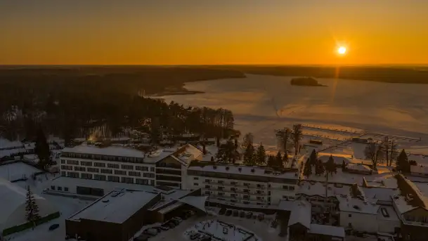 Zachód słońca nad jeziorem Bełdany, luty 2026 r.