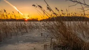 Zachód słońca nad jeziorem Kisajno, marzec 2026 r. - zdjęcie 1