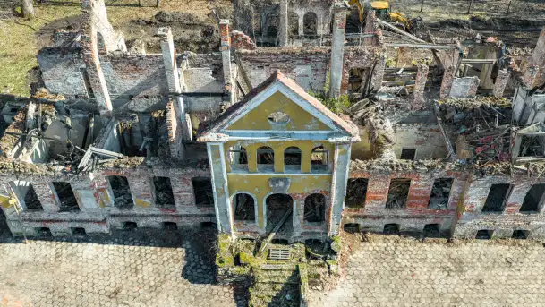 Ruiny pałacu w Mieduniszkach Wielkich, marzec 2026 r. - zdjęcie 4