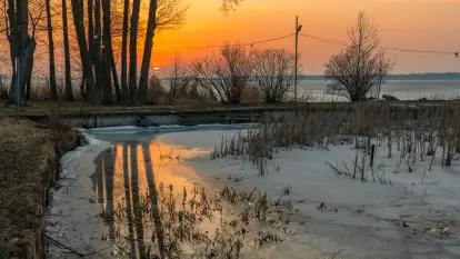 Przedwiośnie i zachód słońca nad Niegocinem, Bystry, marzec 2026 r.