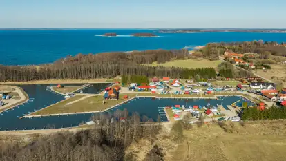 Wiosenne Śniardwy i Niedźwiedzi Róg z lotu ptaka, kwiecień 2026 r.