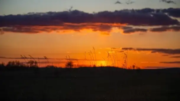 Zachód przy zwalony moście i jeziorze Patelnia, Kruklanki 03.2020