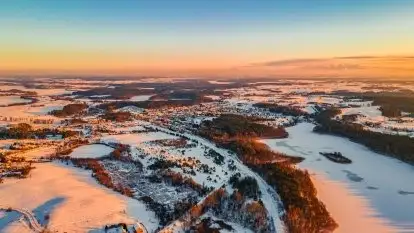 Zachód słońca w okolicach Starych Juch, 02.2021