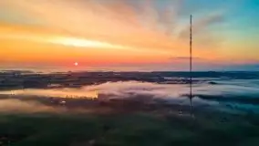 Wschód słońca z drona nad jeziorem Wojnowo - zdjęcie 5