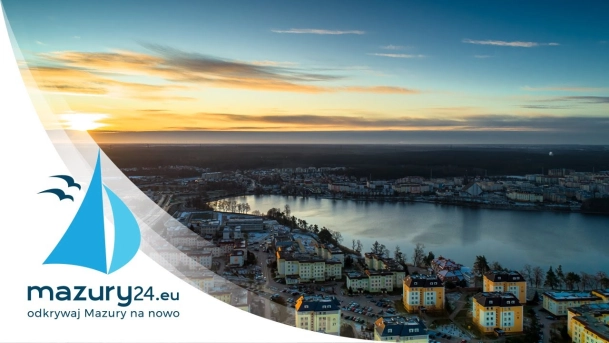 Ełk i jezioro Ełckie i lutowe słońce 02.2020