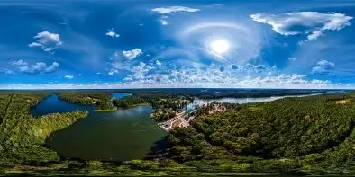 Śluza Guzianka II, jeziora Bełdany i Guzianka Mała