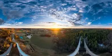 Nad mostami w Stańczykach, zachód słońca