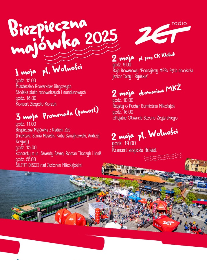 Majówka w Mikołajkach. Co będzie się działo?