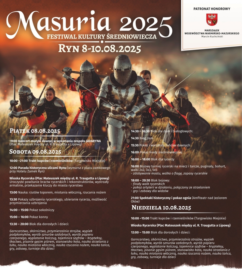 Festiwal Kultury Średniowiecza w Rynie na Mazurach. Warto się tam wybrać
