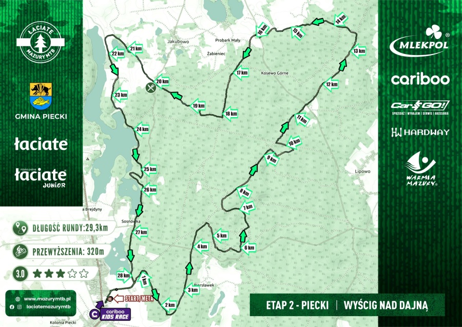 Jedna z najszybszych tras cyklu Łaciate Mazury MTB gotowa na kolarskie zmagania